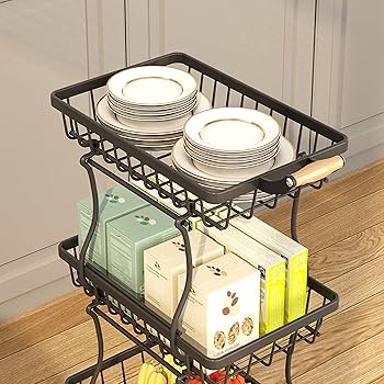 ★ Akari ★ WALLABY BASKET STAND Black Amazon.com - CHLORYARD 4 Tier Slim Fruit Basket for Kitchen